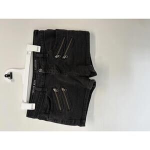 Vans Vintage Mini Black Denim Shorts with Zipper Detail